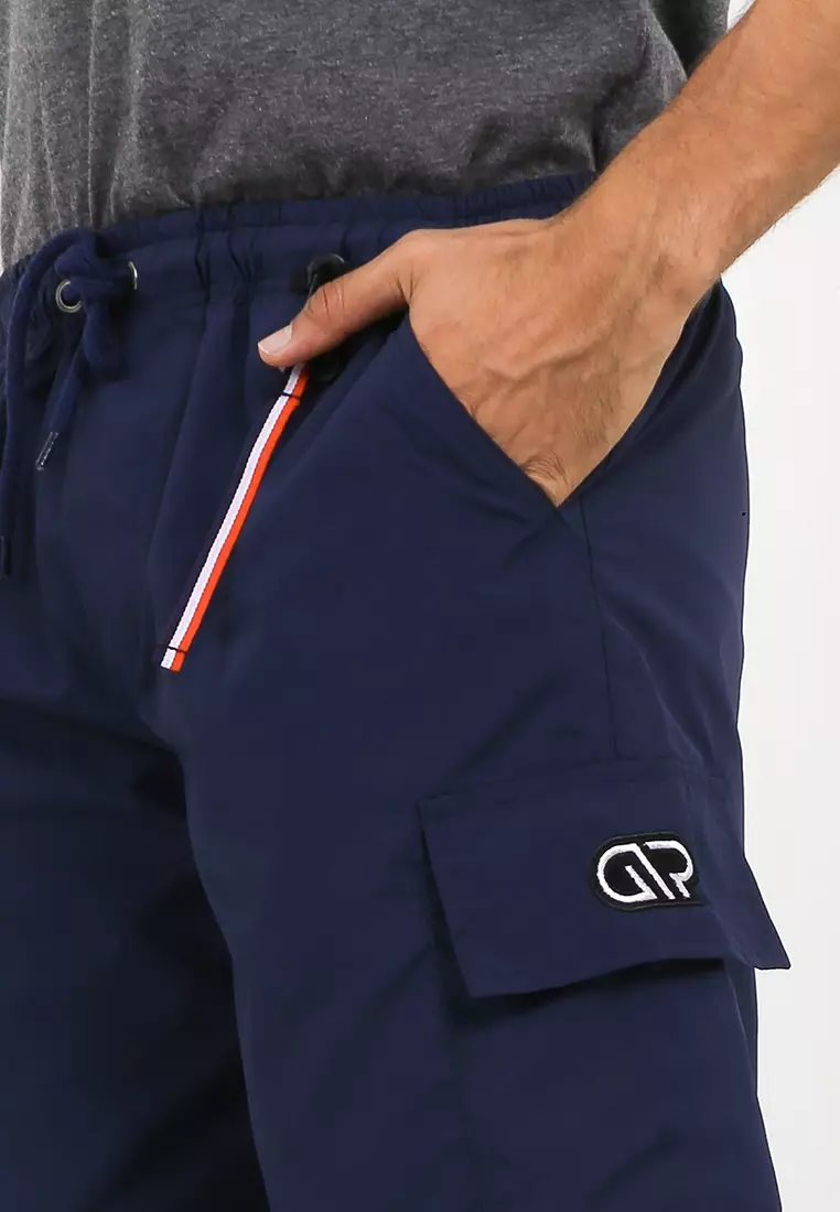 GRAHANGGRA Celana Boardshort Cargo Pants Polyester + Key Chain - Navy Blue