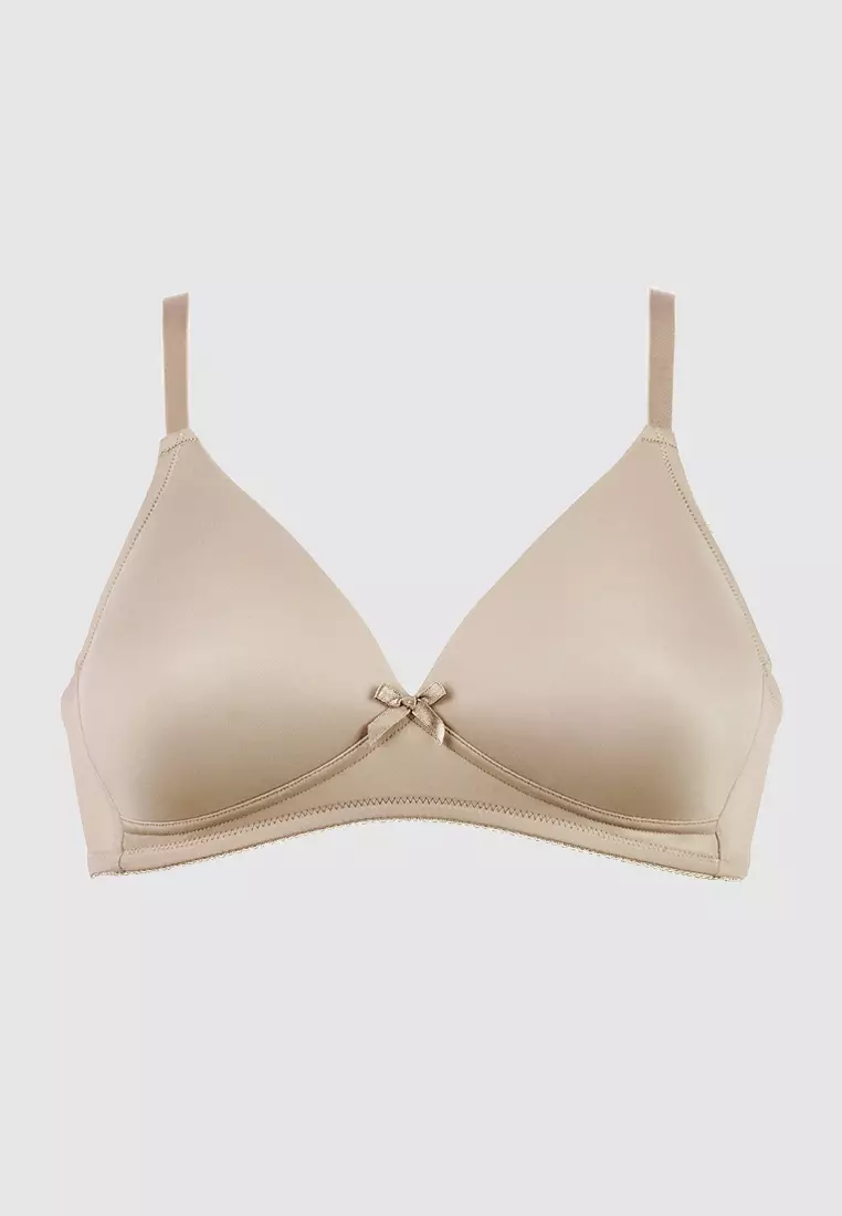 Buy InnerSense Double Layered Non Wired Full Coverage T-Shirt Bra - Milky  White at Rs.703 online
