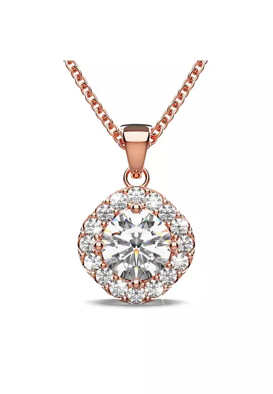 Lux Necklace Embellished with SWAROVSKI® crystals-Rose Gold/Clear