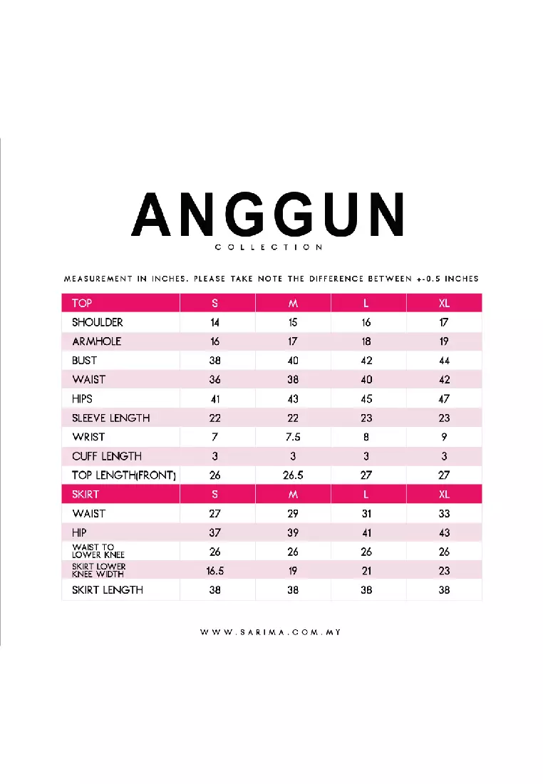 Anggun Casual Wear Modern Muslimah Fashion Blouse Skirt Cream Nude