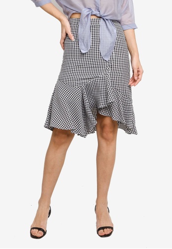 asymmetrical skirt ruffles