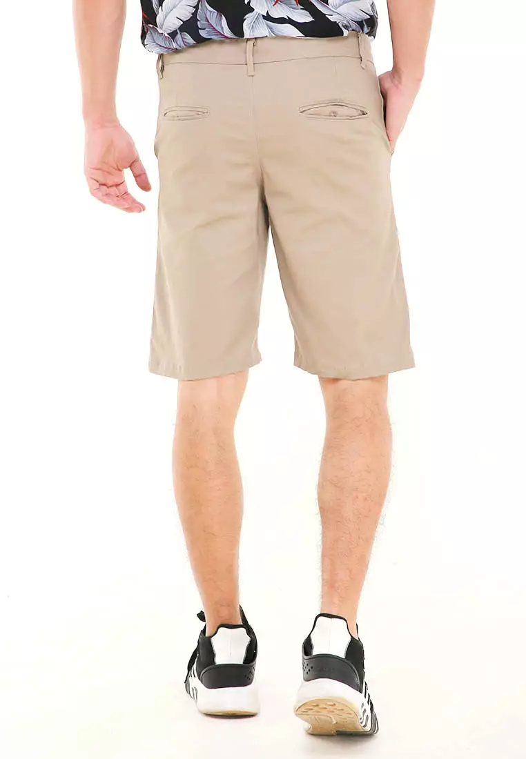 Rishham Celana Pendek Chino Pria Premium Stylish Casual Material Cotton ORIGINAL - Mocca