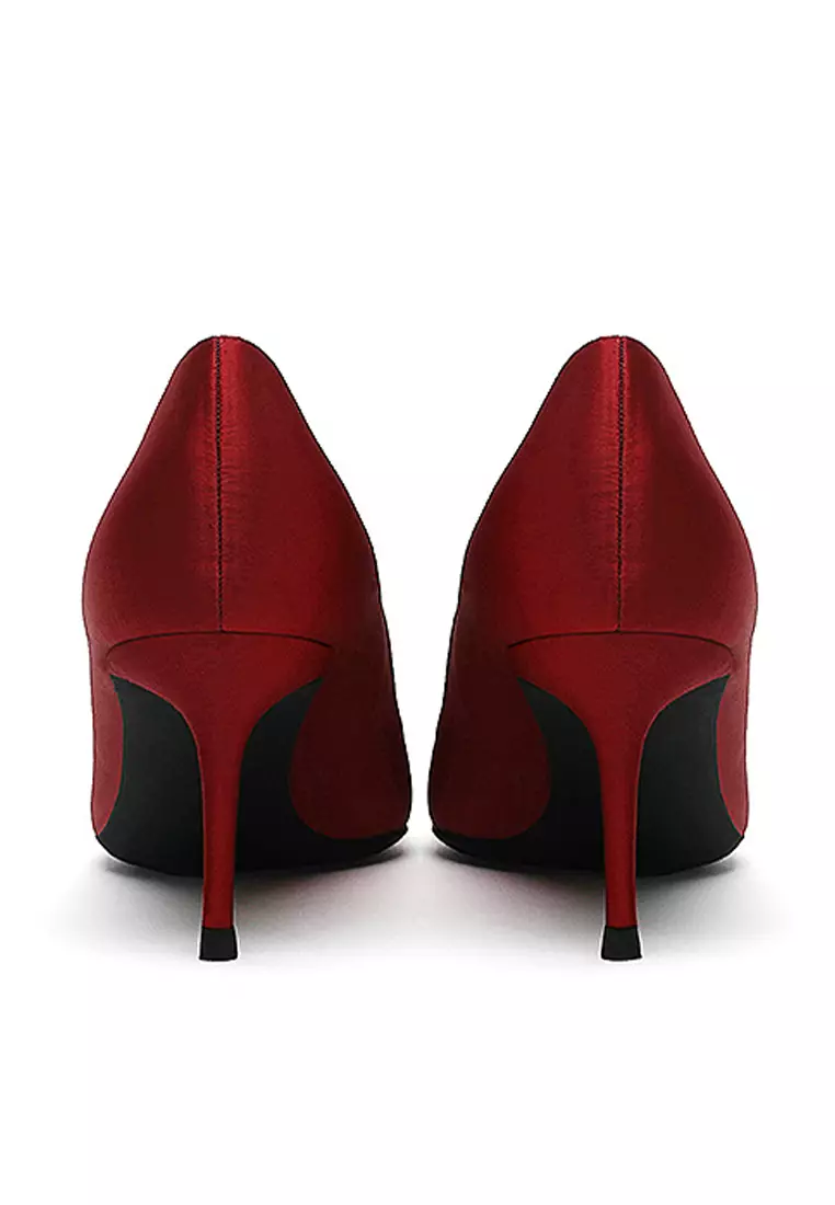 6CM Silk Fabrics Pointed High Heel Shoes HZL163