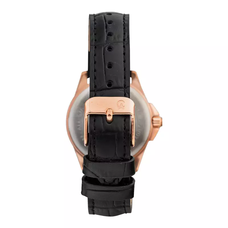 Jam Tangan Wanita Alexandre Christie Primo Steel AC 1031 LD LRGBA Ladies Black Dial Black Leather Strap