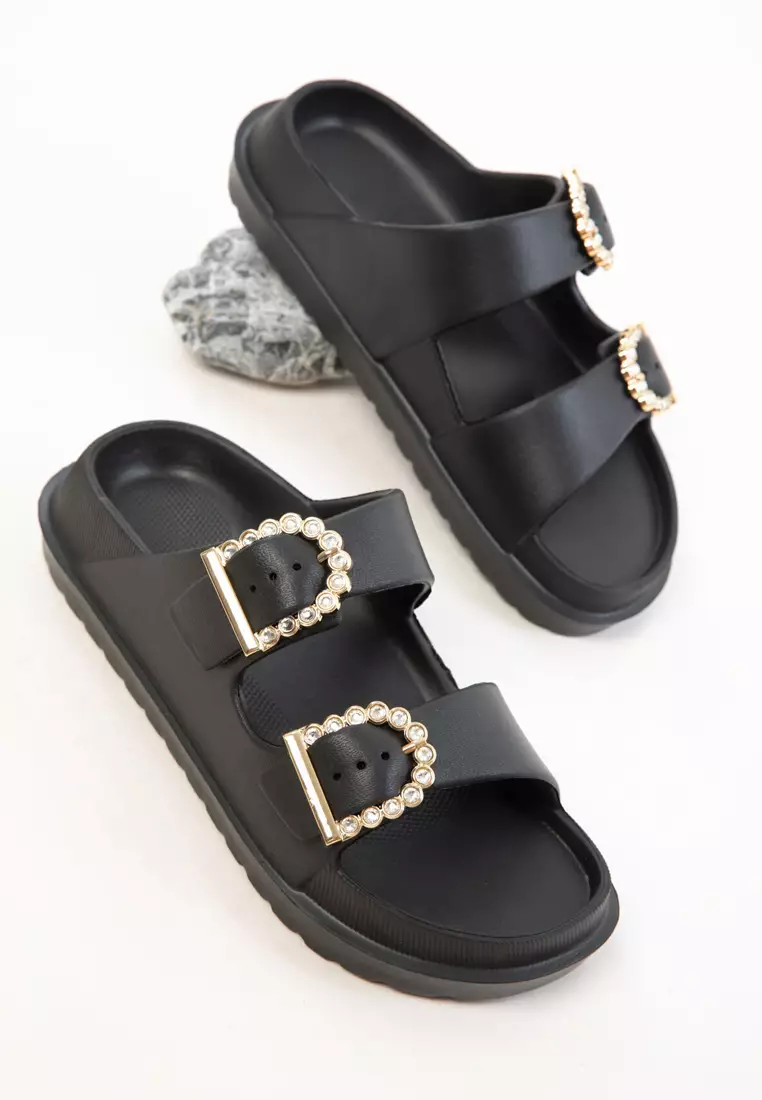 Stone Buckled Sandals