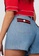 Maje red and blue Denim Shorts With Contrasting Belt EF8F5AA0AD6F3FGS_4