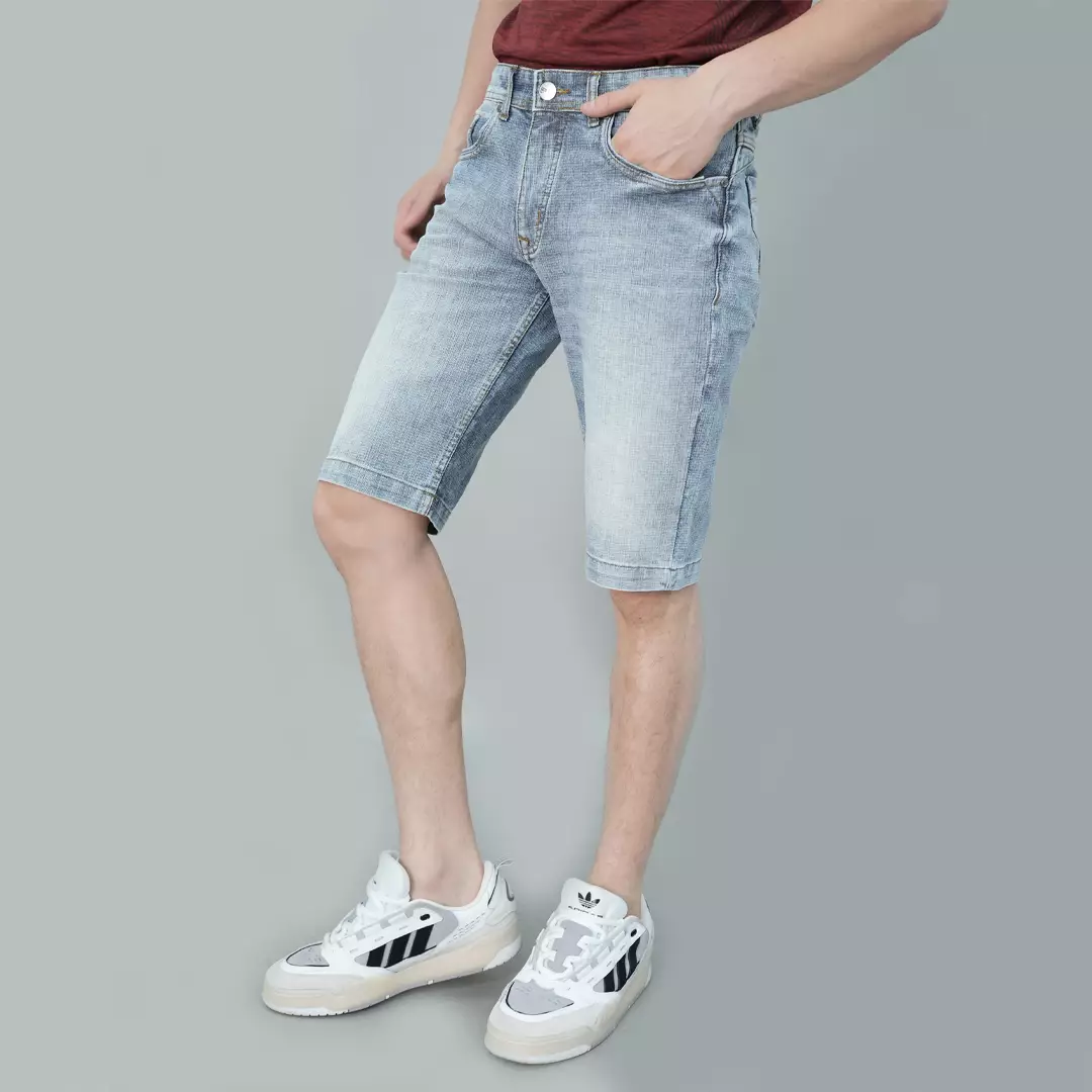 LGS - Celana Pendek Jeans Pria Motif Washed Whiskers - JSS.454.PS079.A670.C