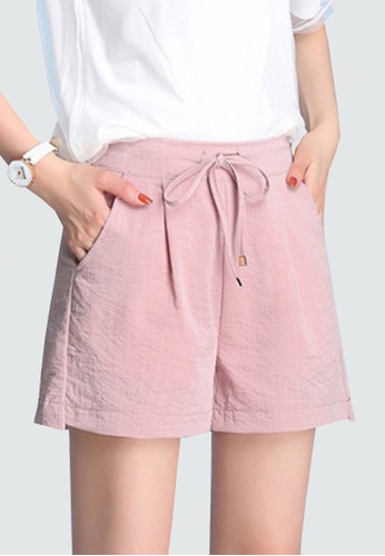 Twenty Eight Shoes pink VANSA Ice Silk Cotton Linen Shorts Pant VCW-PYMSS FF565AAEE66B02GS_1