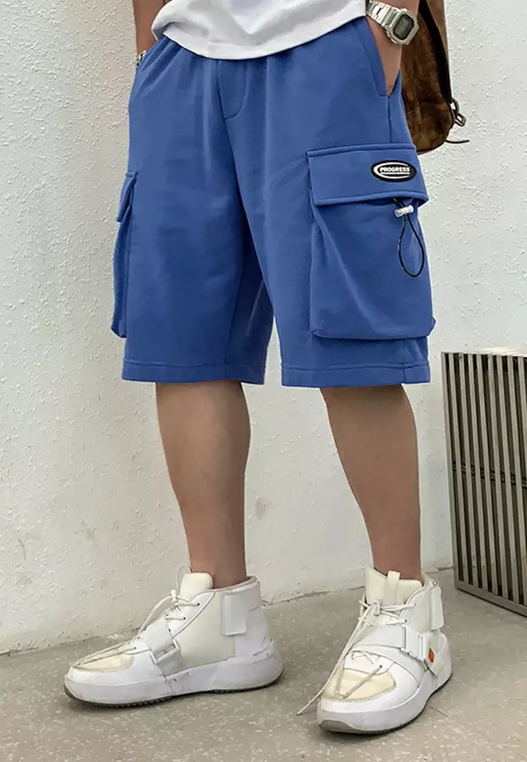 Full blue top cargo shorts