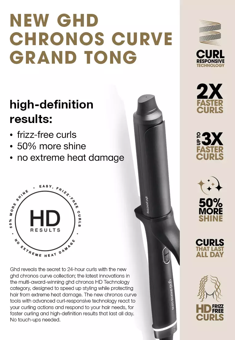 Chronos Curve Grand Tong 32mm - Achieve up to 3 x faster high-definition results that last all day