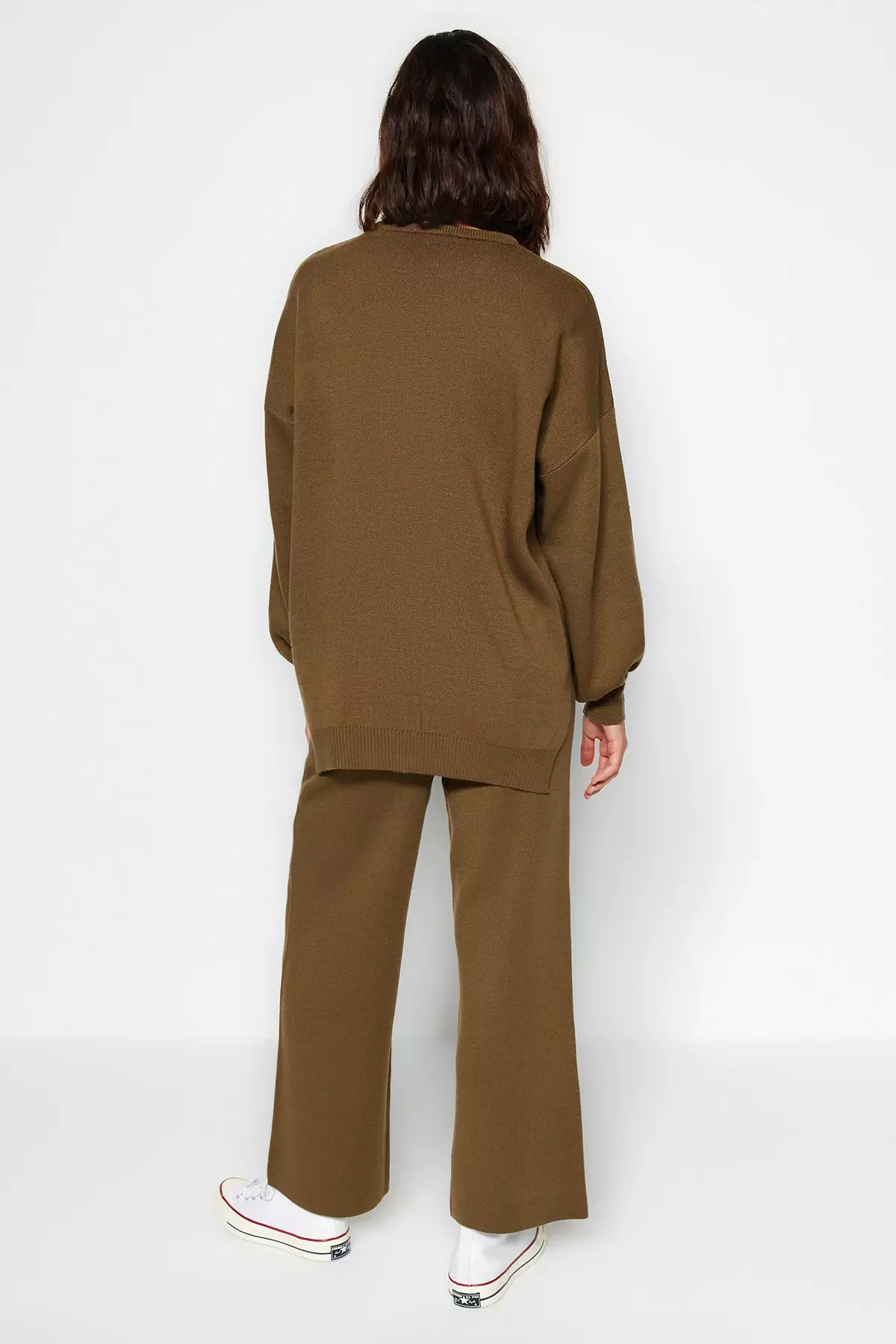 Balloon Sleeves Knitted Sweater and Pants Set