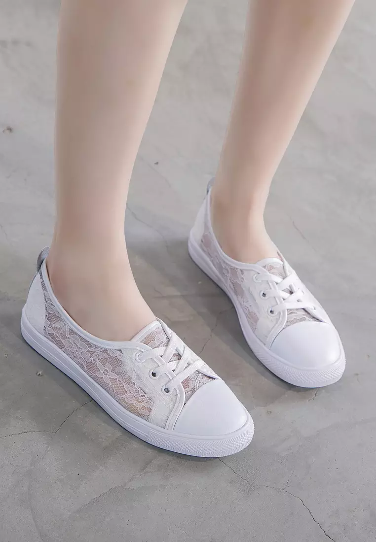 Comfortable Lace Stitched Leather Sneakers RX12968