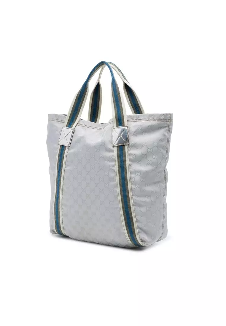 Pre-Loved Gucci Gg Canvas Web Tote
