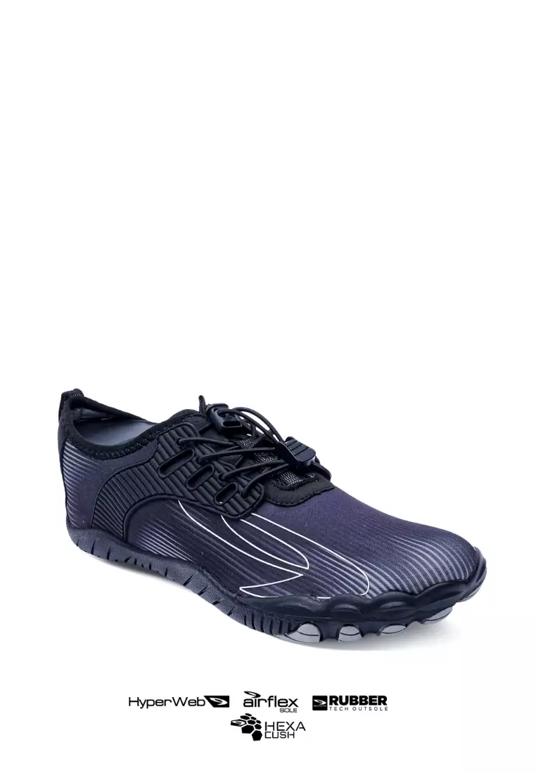 910 Nineten HADASHI Sepatu Lari - HITAM/ABU ABU/PUTIH