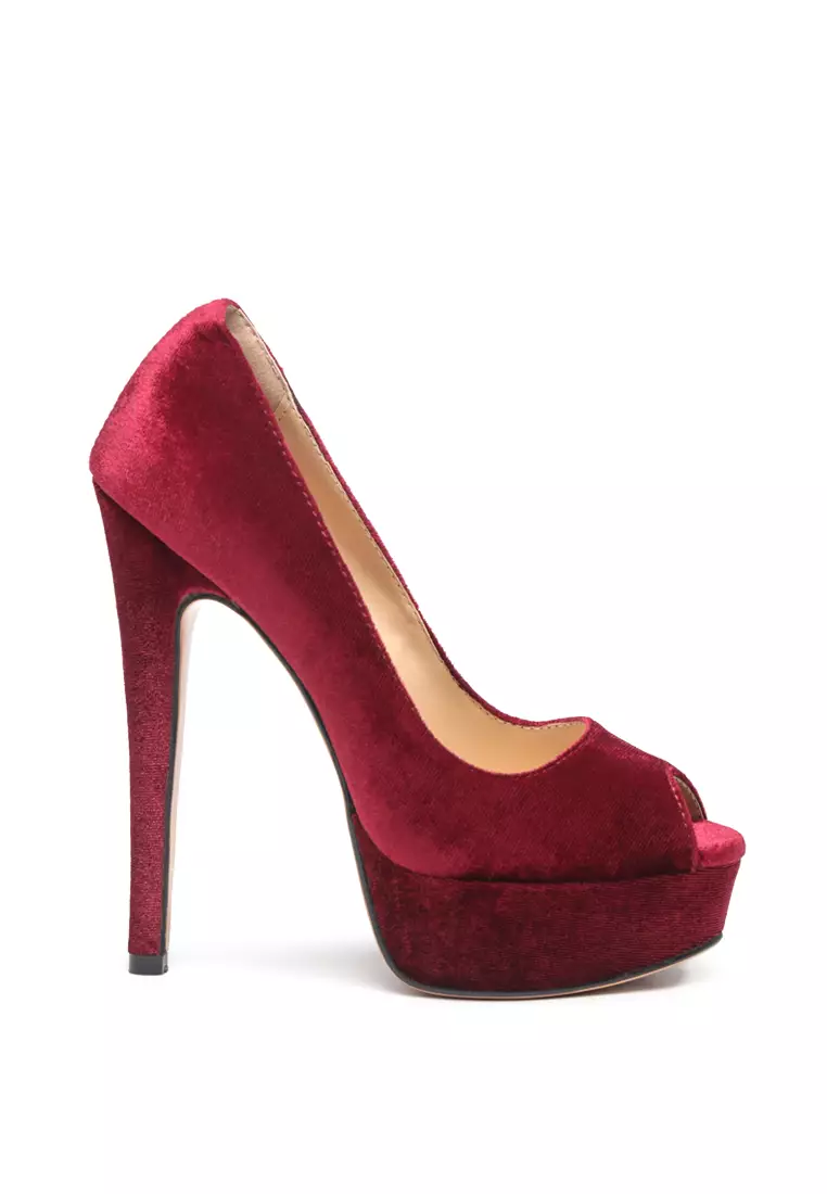 Maroon stilettos sales