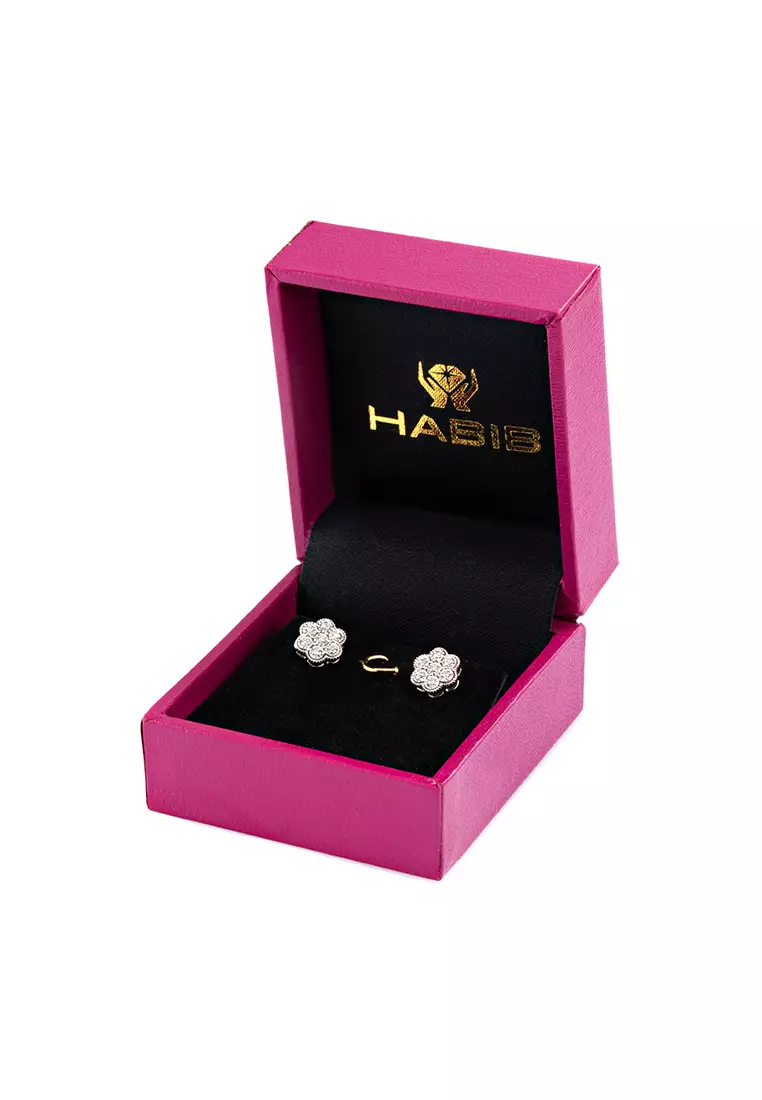 HABIB Round Diamond Stud Earrings in 375/9K White Gold 258520320(E)
