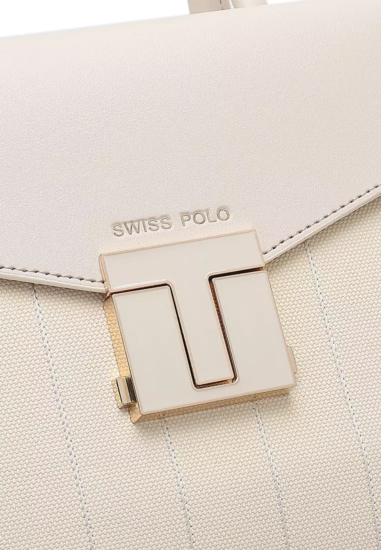 Women's Top Handle Bag / Sling Bag / Crossbody Bag / Shoulder Bag (Tas Tangan / Tas Selempang / Tas Bahu) - Krem