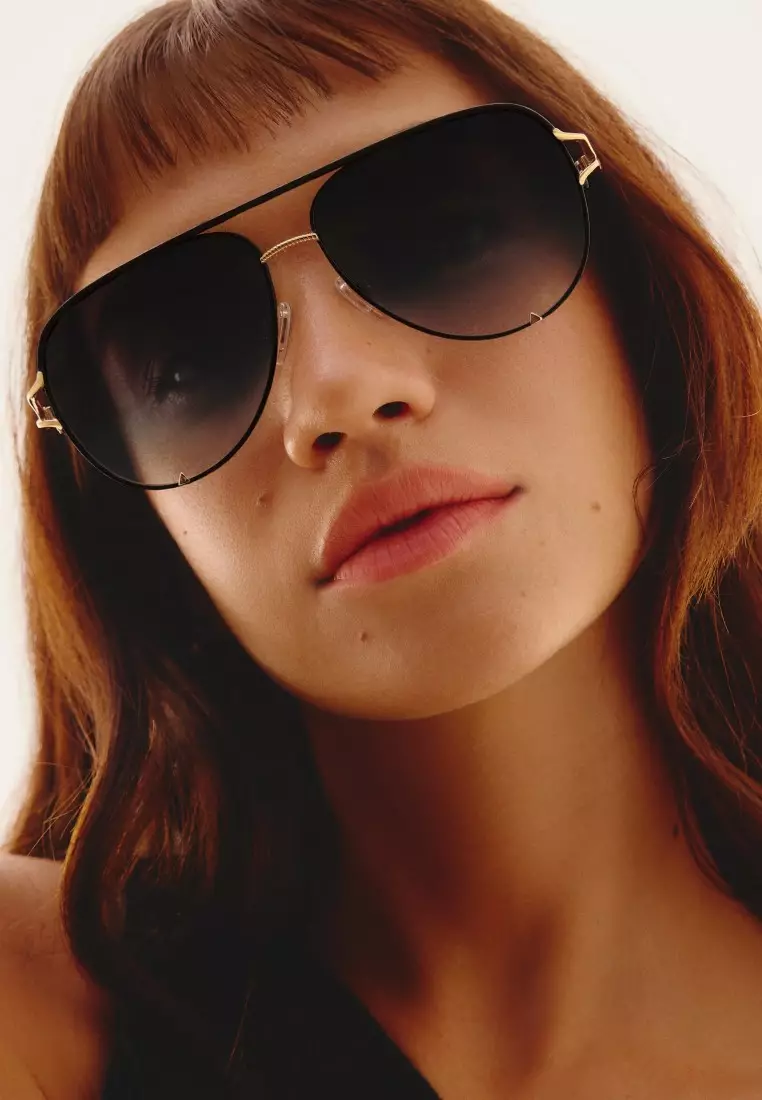 QUAY High Key Twist Sunglasses - Dark Tort/Green