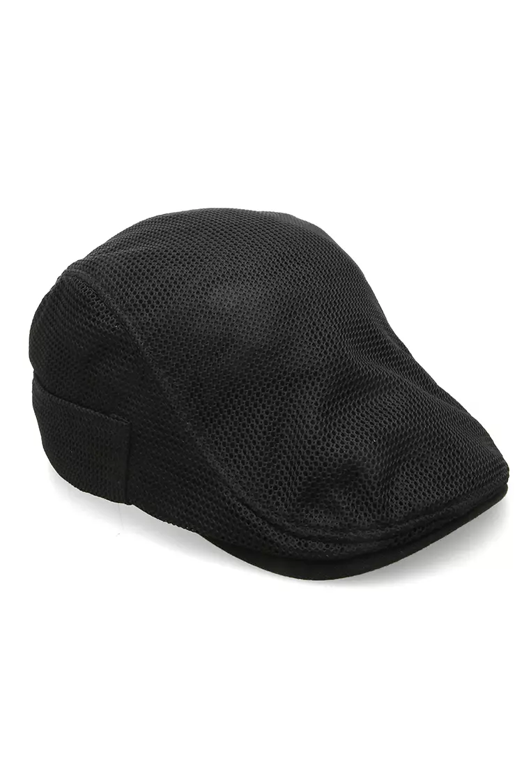 Kai Aksesoris Fashion Topi Pria Wanita Flat Hat Adjustable Strap Material Cotton ORIGINAL - Black