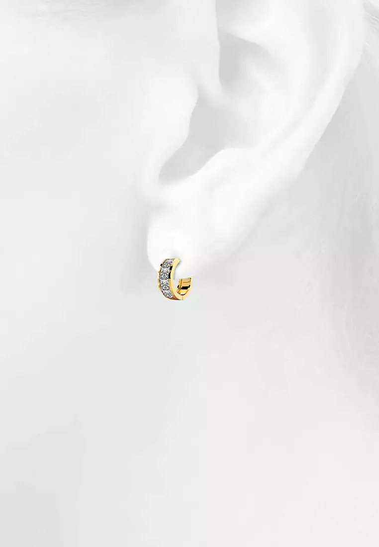 BULLION GOLD Fascination Earrings-Gold/Clear