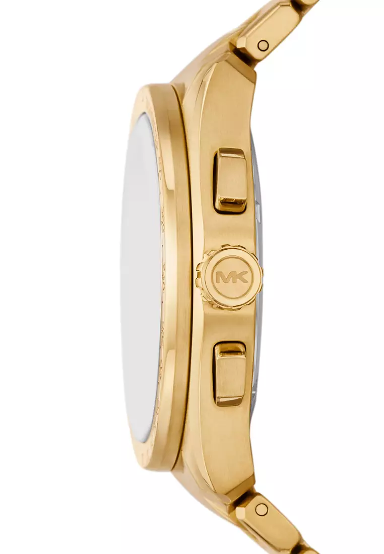 Michael Kors Men's Accelerator 2 Chronograph Watch ( MK9177 ) - Quartz, Gold Case, Round Dial, 22 MM Gold Stainless Steel Band