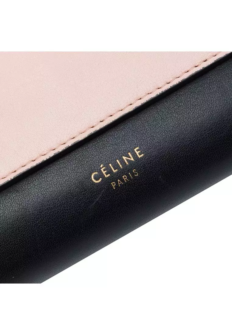 Pre-Loved Celine Tricolor Leather Pocket Envelope Wallet On Chain