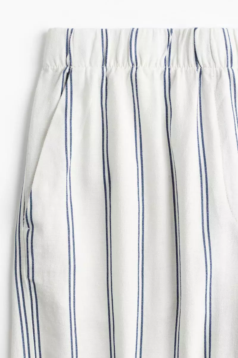 Wide linen-blend trousers