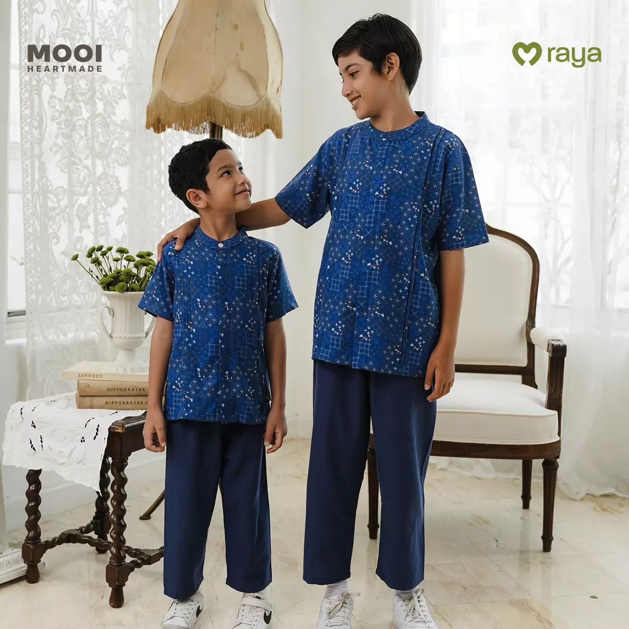 Mooi Raed Koko Set Setelan Koko Anak Raya Collection Zeina Series - Sky Blue