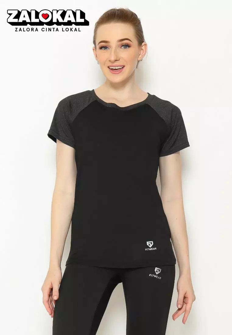 Fitwear - Kaos Olahraga Slimfit Wanita MOANA DRYFIT S/S - BLACK