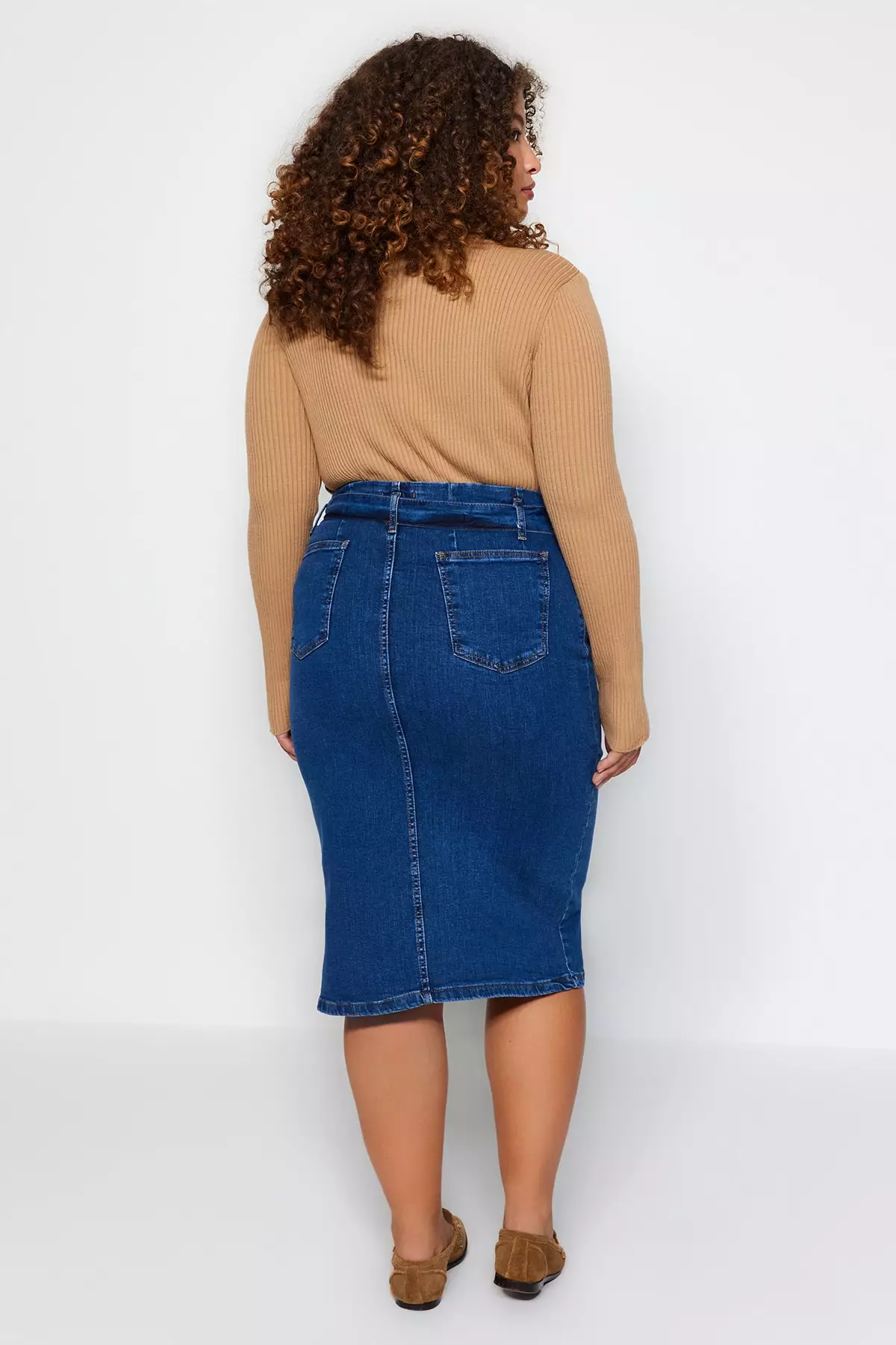 Blue jean pencil shop skirt plus size