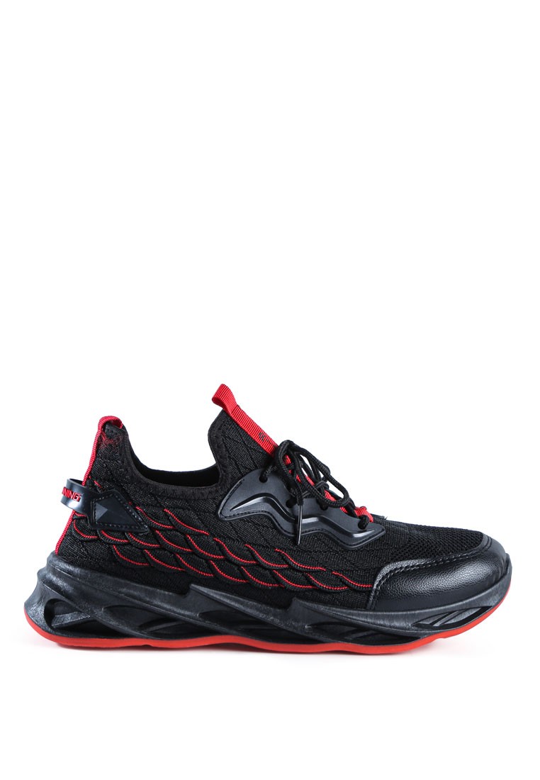 Fish Scale Goovy Running Trainers in Black