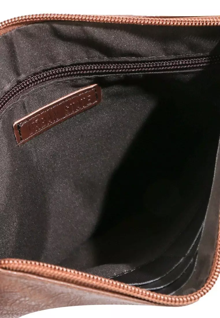 Distressed Leather Slim Pouch Clutch