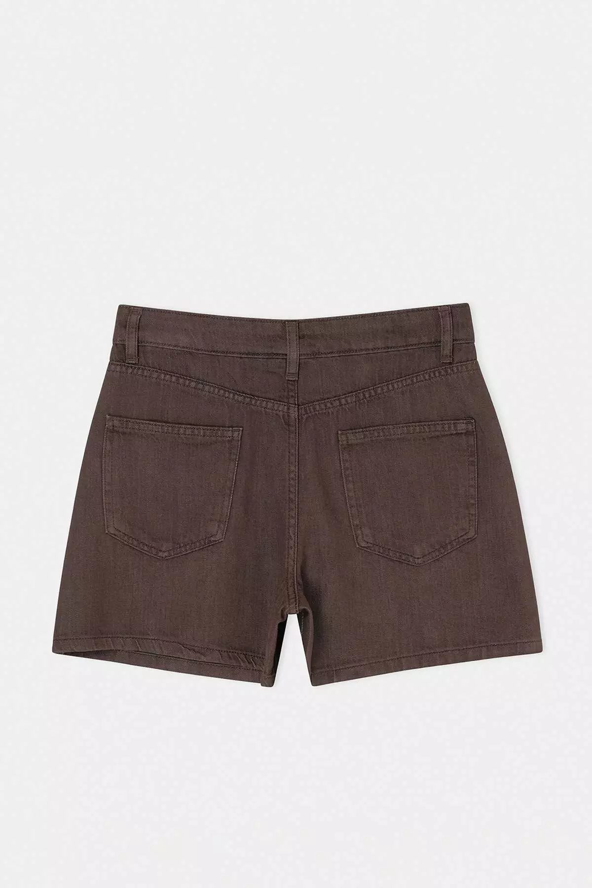Brown Vintage Wash High Waist City Boy Denim Shorts Twoss26Sr68