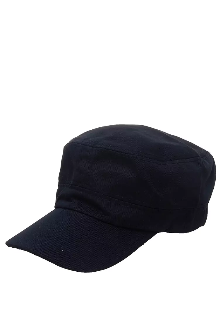 Aldrich Topi Kasual Flat Top Komando City Hunter Material Cotton ORIGINAL - Black
