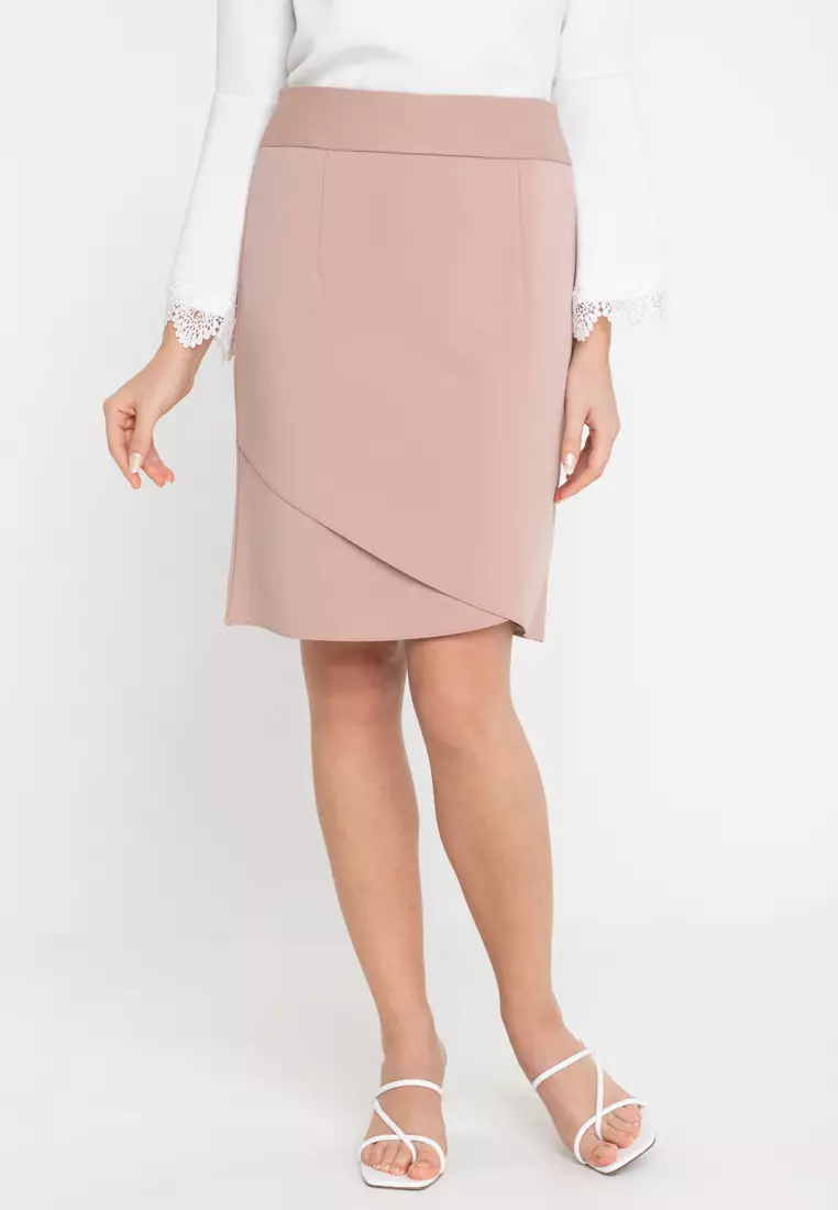 Tonya Pencil Skirt With Overlap
