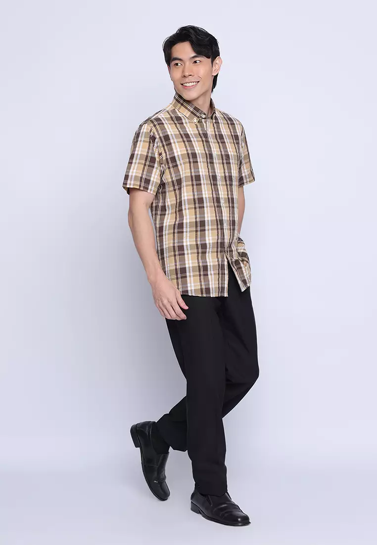 Plaid Shirt With Contrast Trim