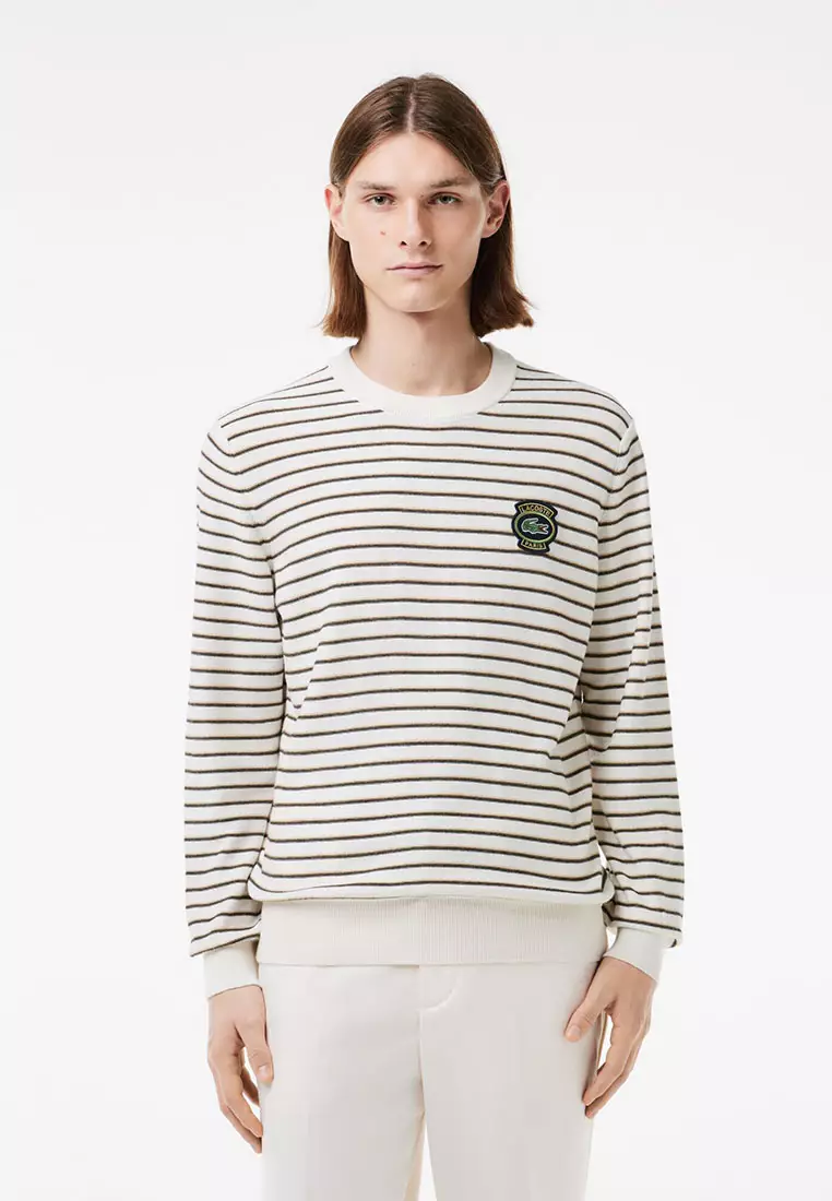 Lacoste grey crew neck sweater best sale