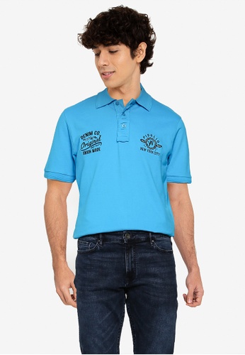 Fidelio blue Wrinkle Placket Embroidery Polo Shirts 2FC44AA082B6E1GS_1