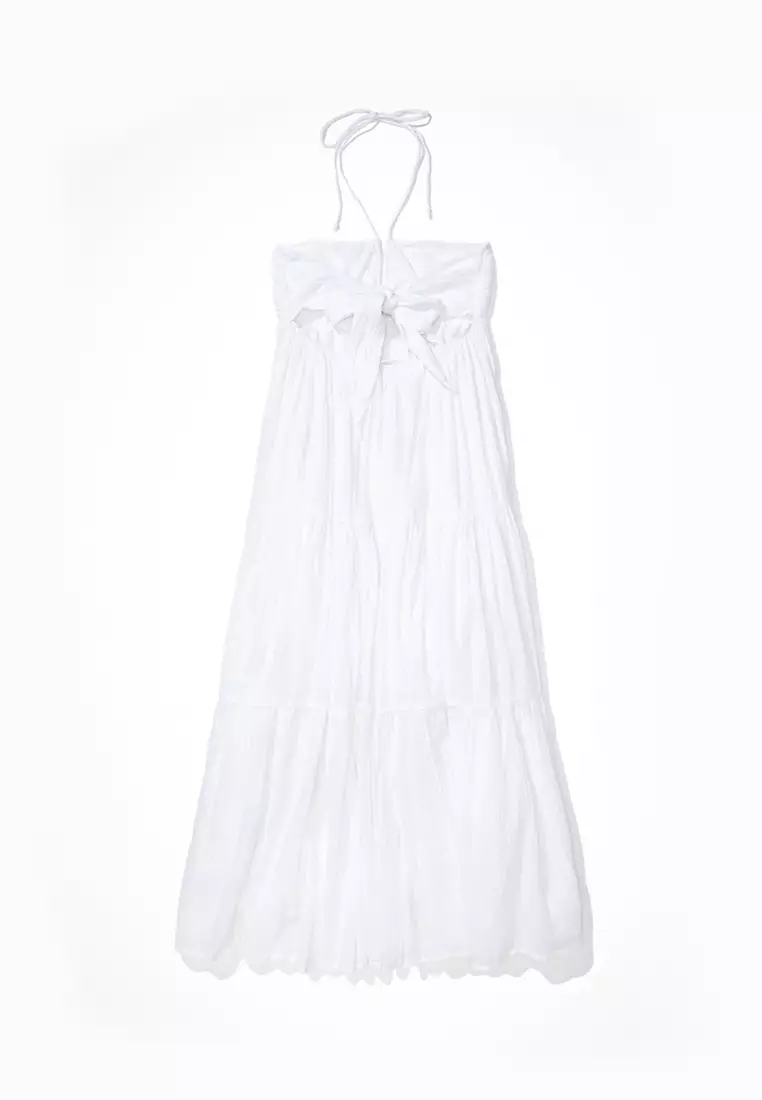 American Eagle Ruched Halter Midi Dress 2024 Buy American Eagle