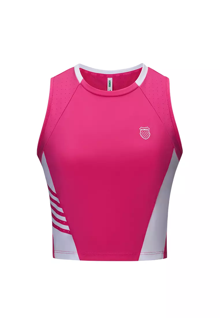 女裝 K-SWISS LOGO 拼色網球風透氣背心