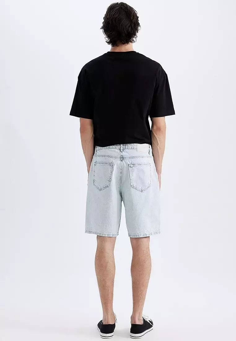 Straight Fit Jean Bermuda Shorts