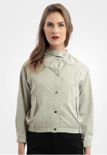 Bomber Jacket with Collar in Green