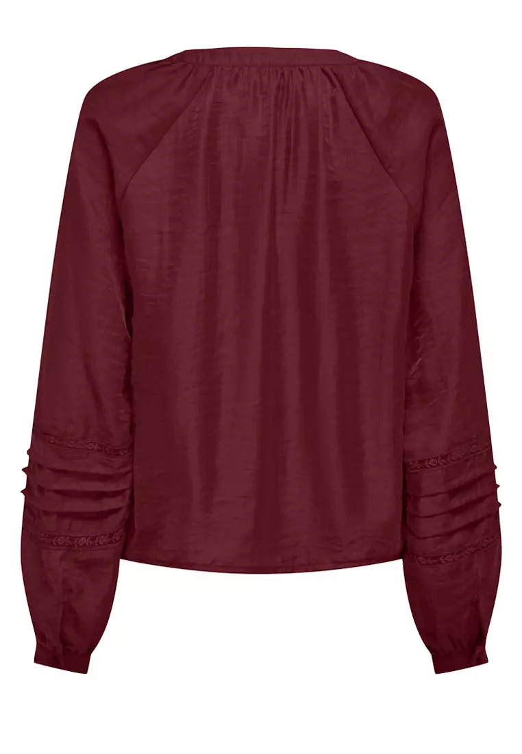 Long Sleeve Lace Woven Top