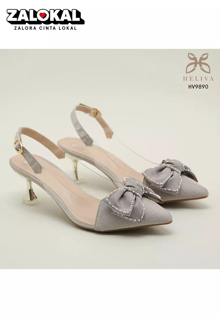 Heliva Linda High Heels Women Sling Back Shoes Butterfly Bow