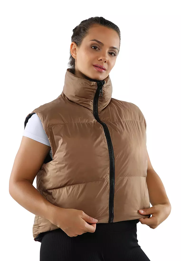 Puffer vest with sleeves outlet