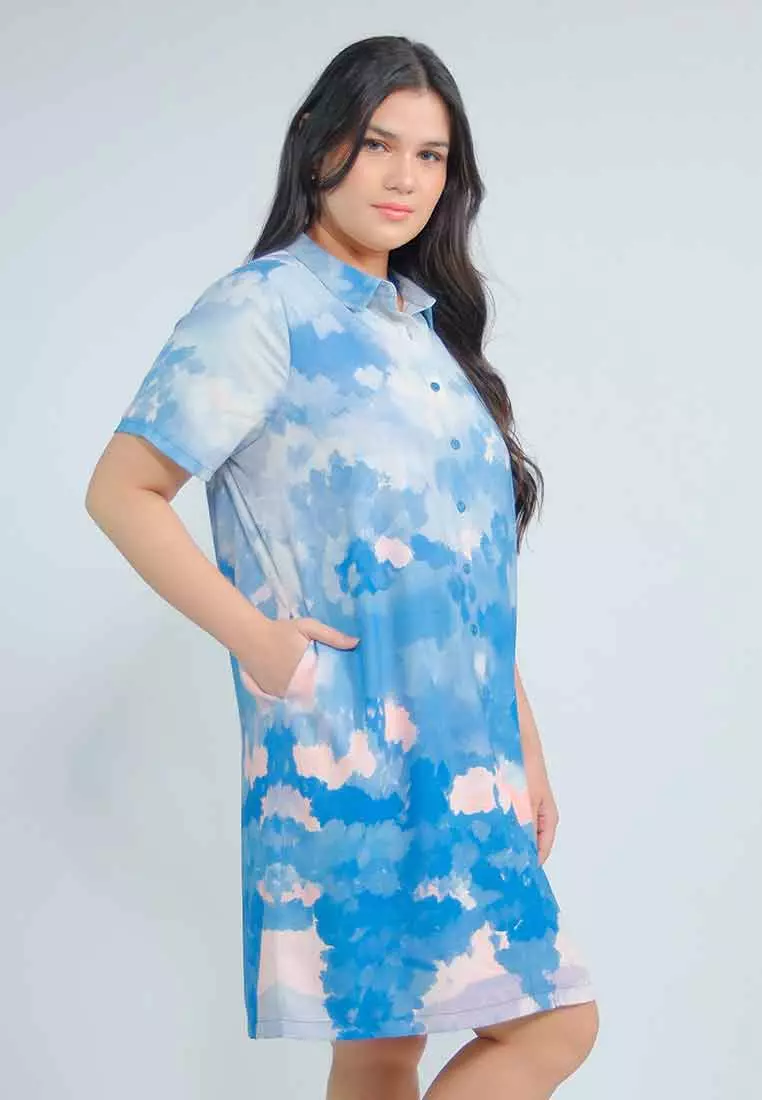 Milly Plus Size Giaana Shift Dress in Abstract Nature Print