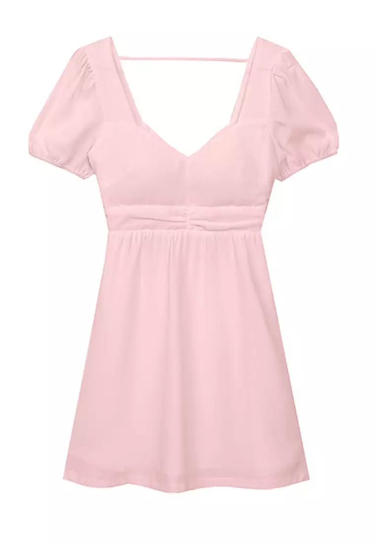 Open Back Twist Padded Mini Dress