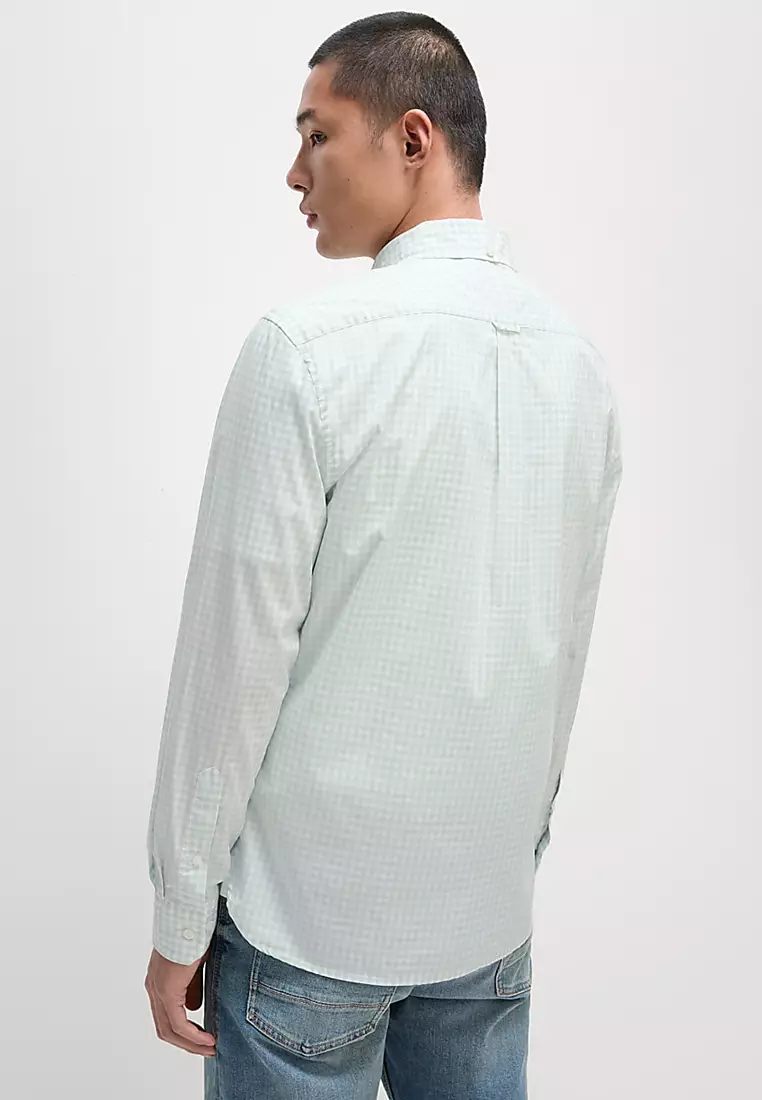 Cotton Rich Gingham Check Oxford Shirt