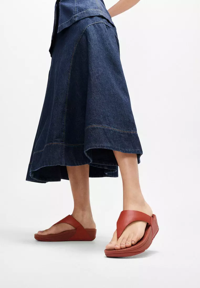 LULU Women's Leather Toe-Post Sandals - Terracotta (I88-817)
