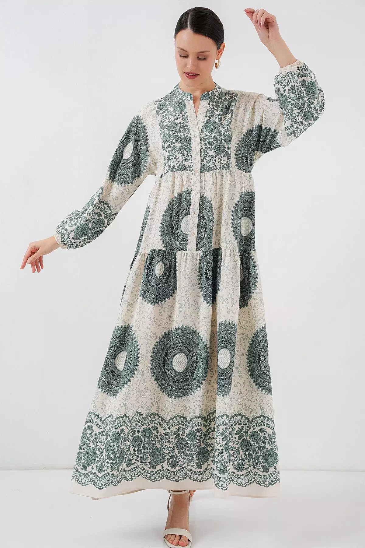 Patterned Modest Dress
